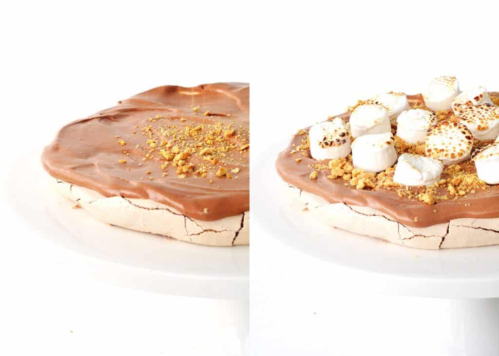 Smores Meringue Layer Cake