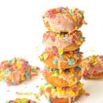 Baked Fruity Pebble Donuts