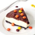 No Bake Reeses Pieces Peanut Butter Cheesecake