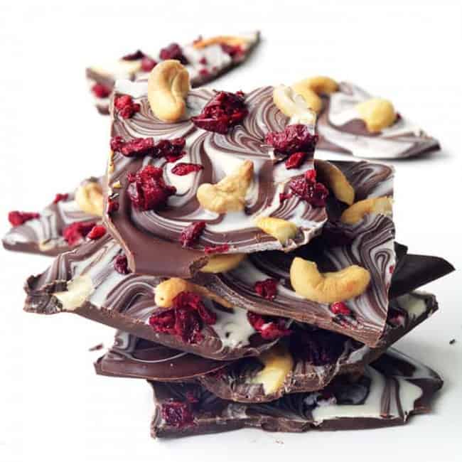 Cherry Cashew Chocolate Bark