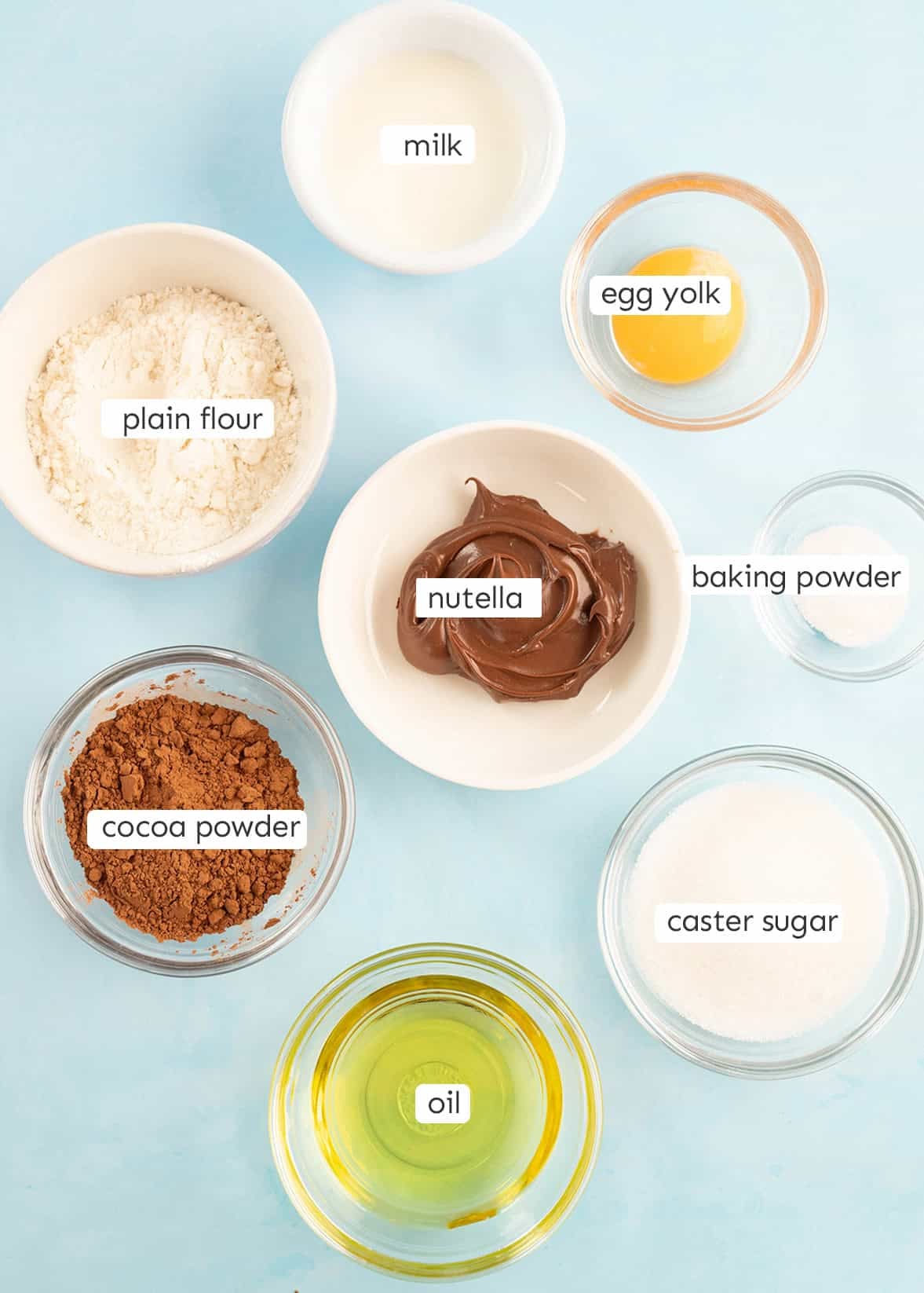 All the ingredients needed to make a mug cake.