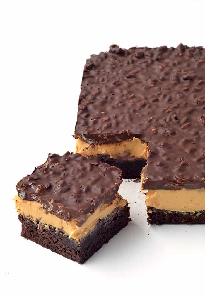 Peanut Butter Chocolate Brownie Crunch Bars
