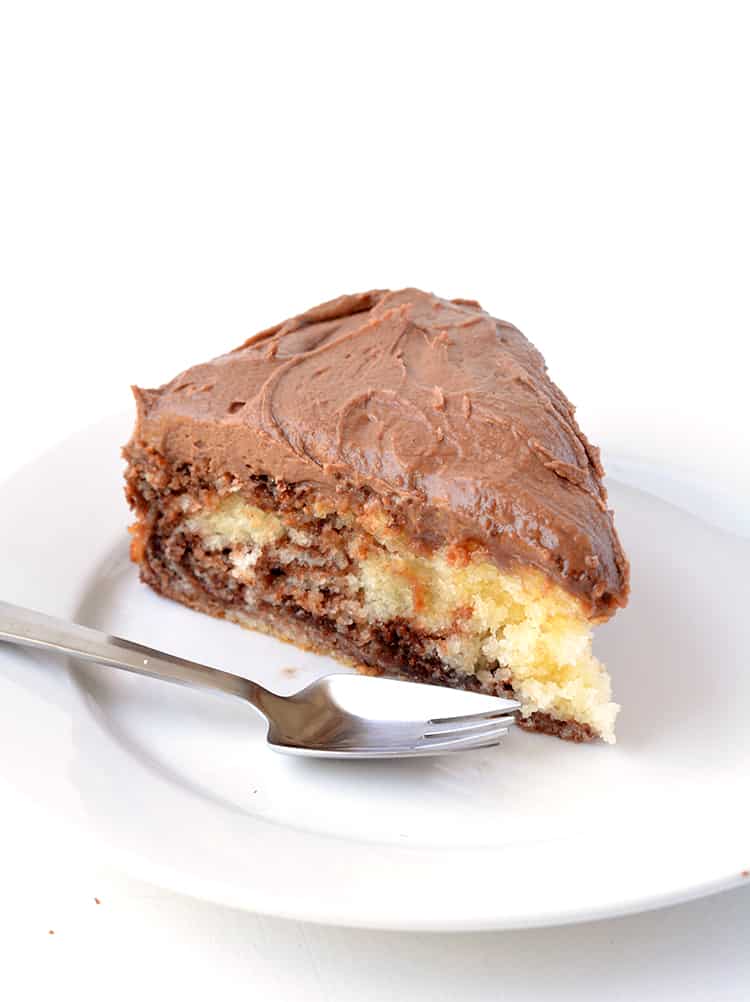 Marble Cake with Chocolate Frosting