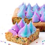 Funfetti Unicorn Cookie Bars | via sweetestmenu.com