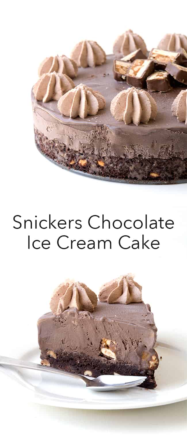 Snickers Chocolate Brownie ice Cream Cake | Sweetest Menu