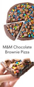 M&M Chocolate Brownie Pizza - Sweetest Menu