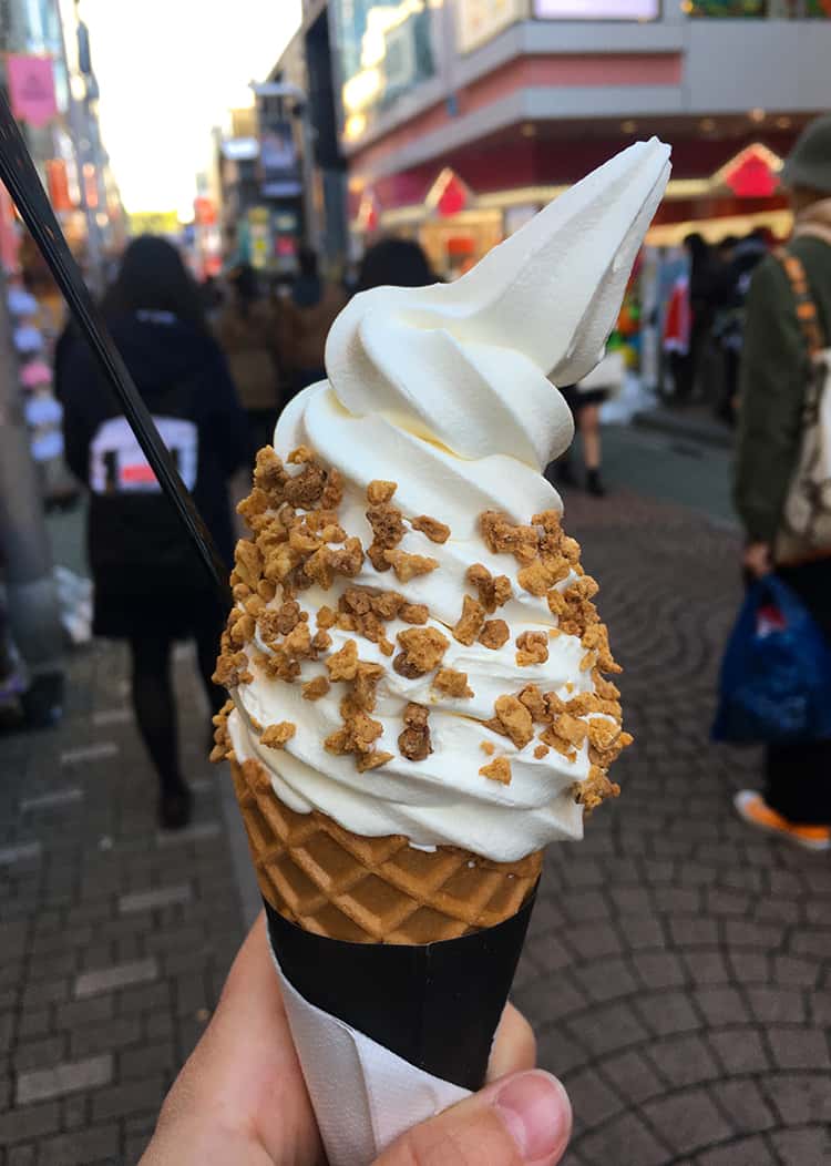 Soft serve ice cream from Zaku Zaku in Harajuku