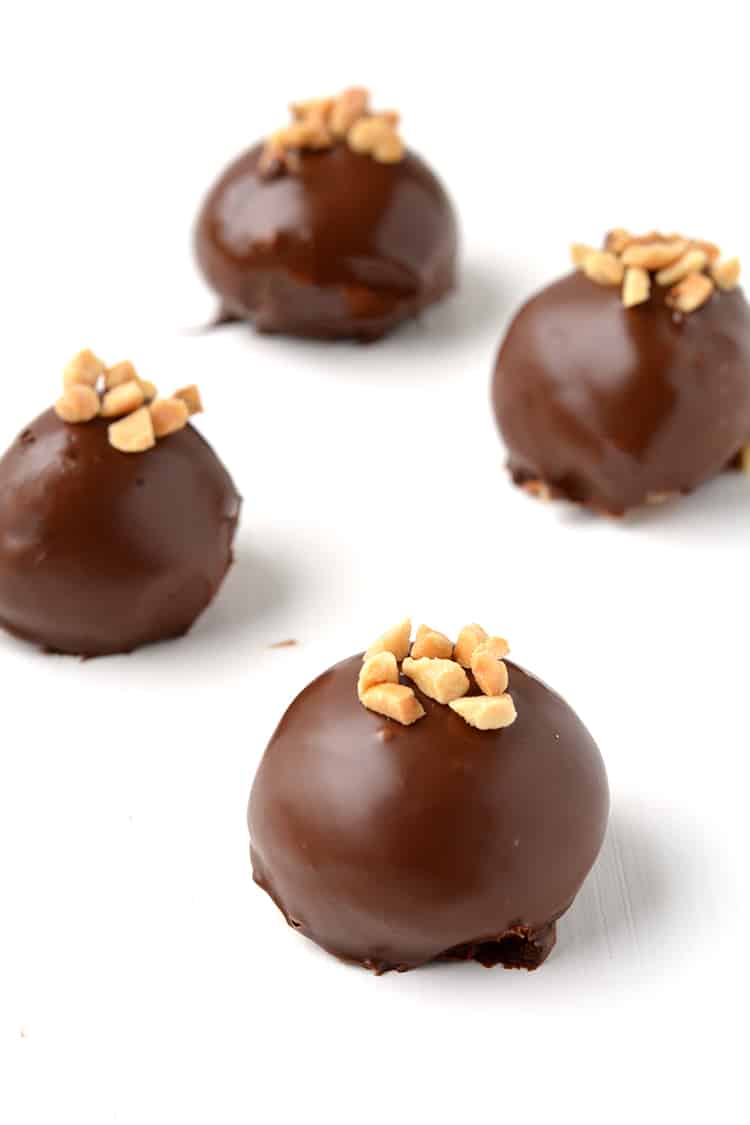 Chocolate-covered Caramel Fudge Truffles