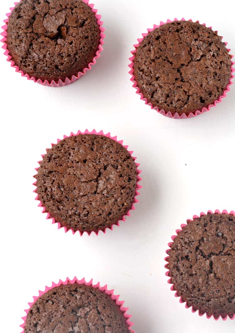 Brownie cupcakes top view