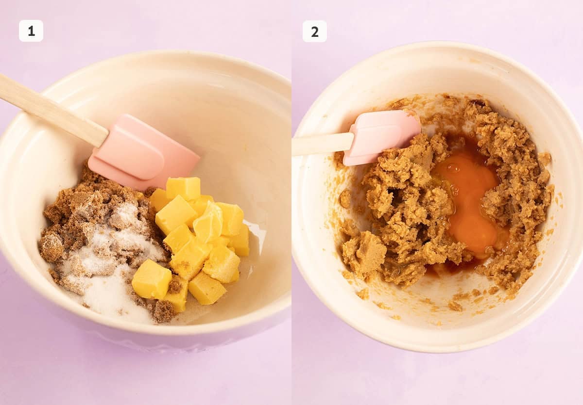 Step by step photos show how to make chocolate slice from scratch.