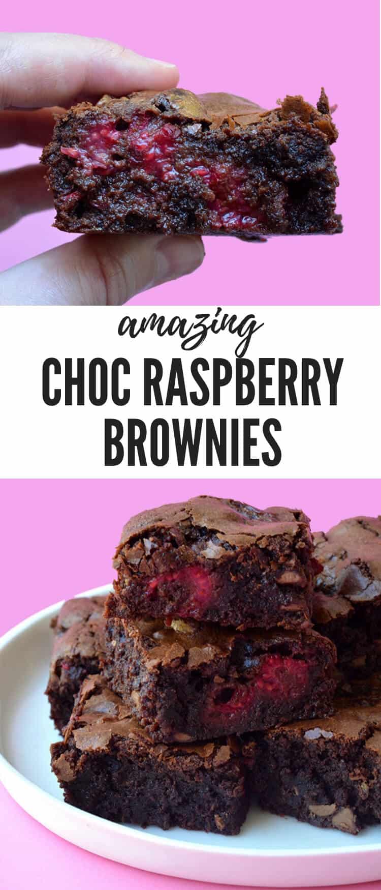 Hands down, the BEST Raspberry Chocolate Brownies I've ever had! So easy to make and absolutely delicious. Studded with milk chocolate chips and a punnet of fresh raspberries, they're the BEST homemade brownies. Recipe from sweetestmenu.com #brownies #chocolate #raspberries #dessert