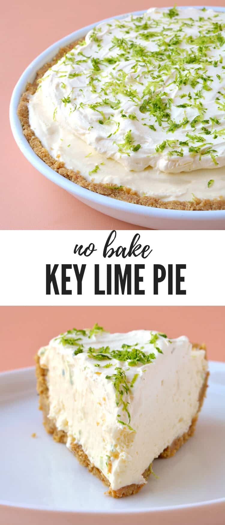 The most AMAZING No Bake Key Lime Pie with a gorgeous lime cheesecake filling and a crunchy cookie crust. It's easy, quick and oh-so-delicious. Recipe from sweetestmenu.com #pie #cheesecake #lime #nobake #dessert