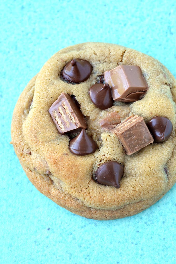 Close up of a Kit Kat Chocolate Chip Cookie