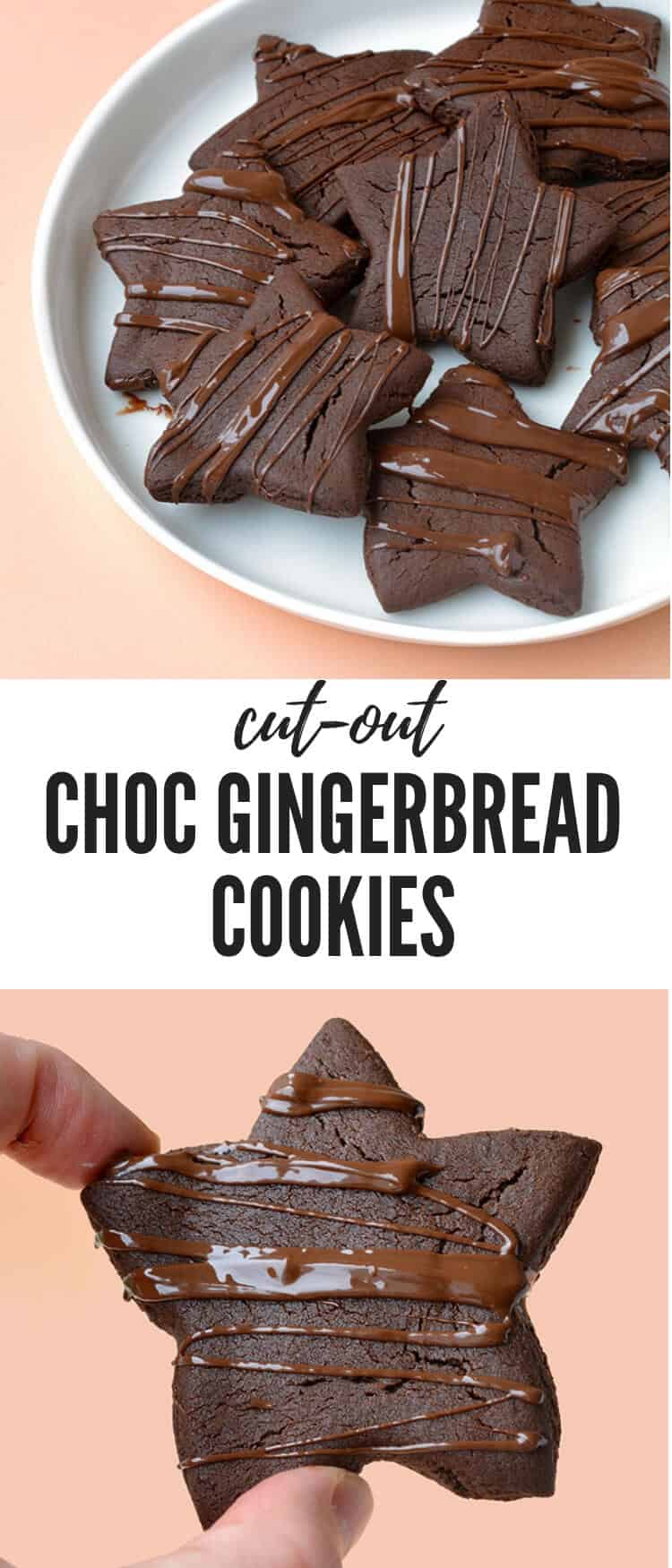 You'll love these Chocolate Gingerbread Cookies. Soft and chewy, with crisp edges, these cut-out Gingerbread Cookies are perfect for decorating and giving away as Christmas gifts. Recipe from sweetestmenu.com #chocolate #gingerbread #christmas #cookies