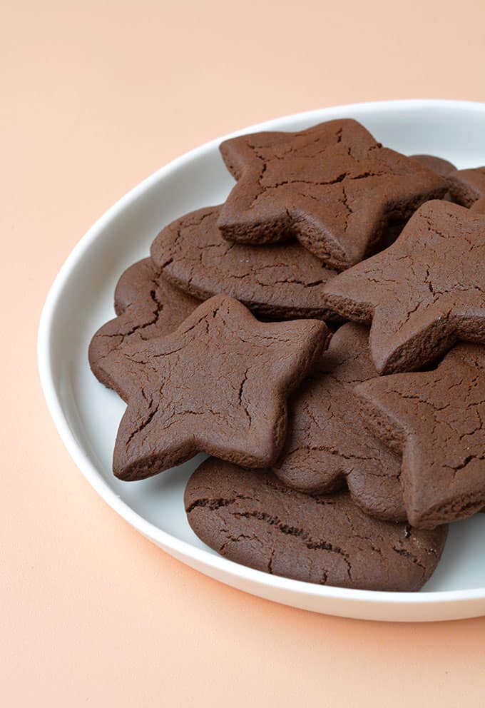 A plate of homemade Chocolate Gingerbread Cookies