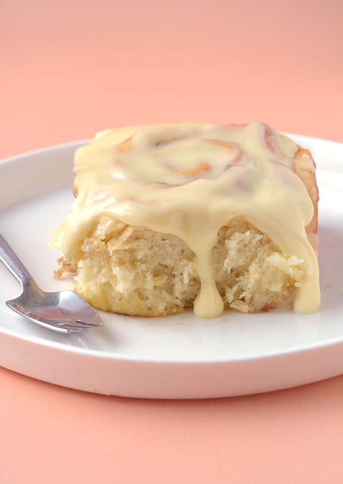 Homemade cinnamon rolls with cream cheese frosting