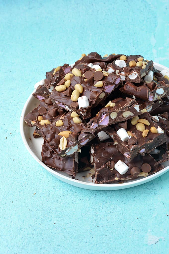 A plate of Rocky Road Bark
