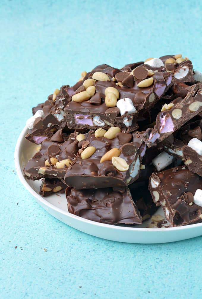 A plate of Nutella Rocky Road Bark