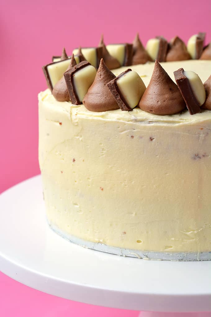White Chocolate Mud Cake frosted with chocolate frosting