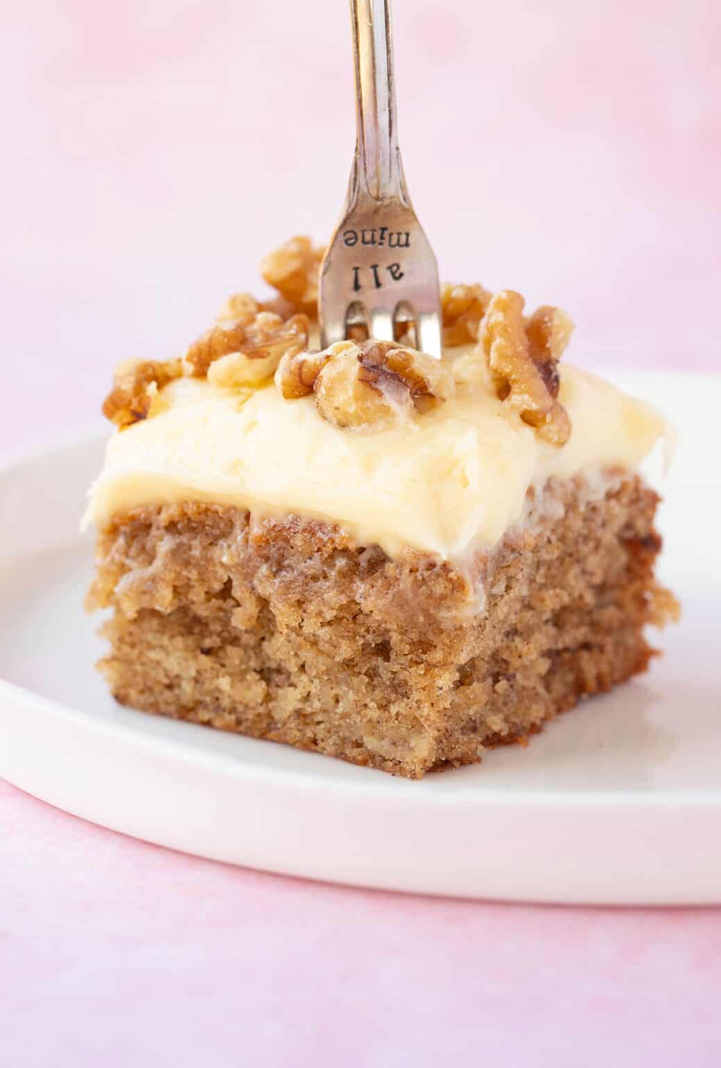 Banana Walnut Snack Cake (Cream Cheese Frosting) Sweetest Menu