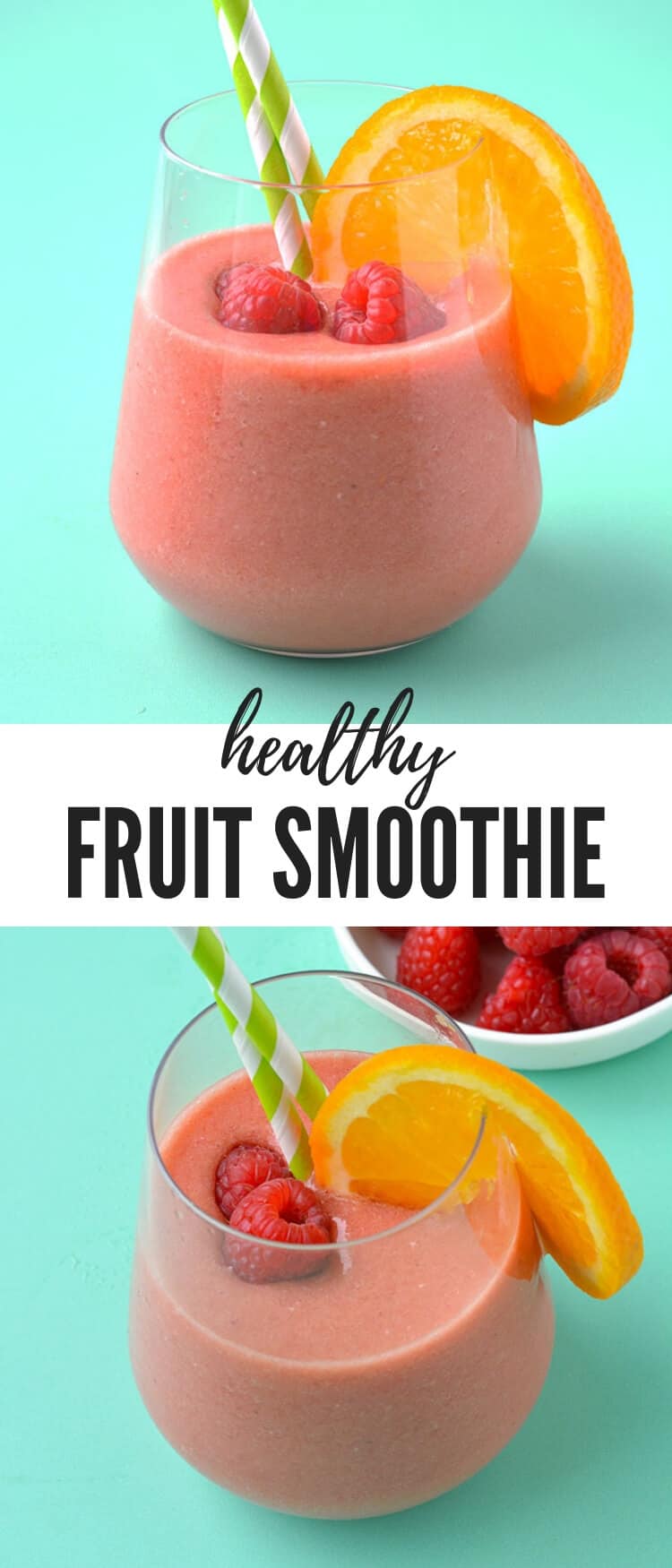 Introducing my all-time favourite Healthy Fruit Smoothie. Just four ingredients, this Raspberry Banana smoothie is fresh, fruity and super healthy - I drink one at least three times a week! Find the easy recipe on sweetestmenu.com #smoothie #breakfast #banana #raspberries #drink