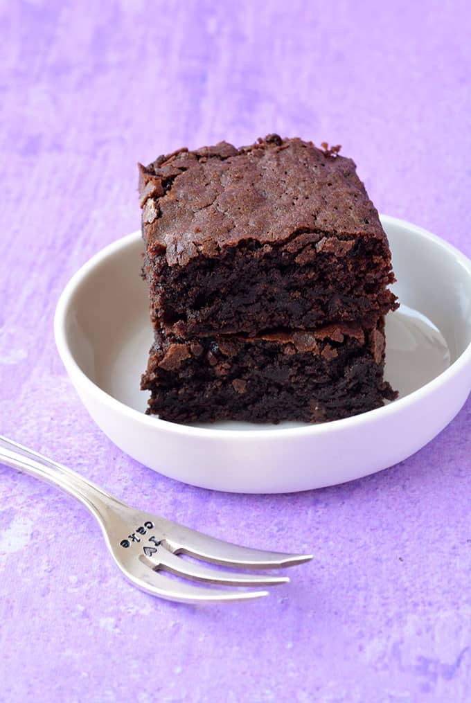 A stack of Olive Oil Brownies