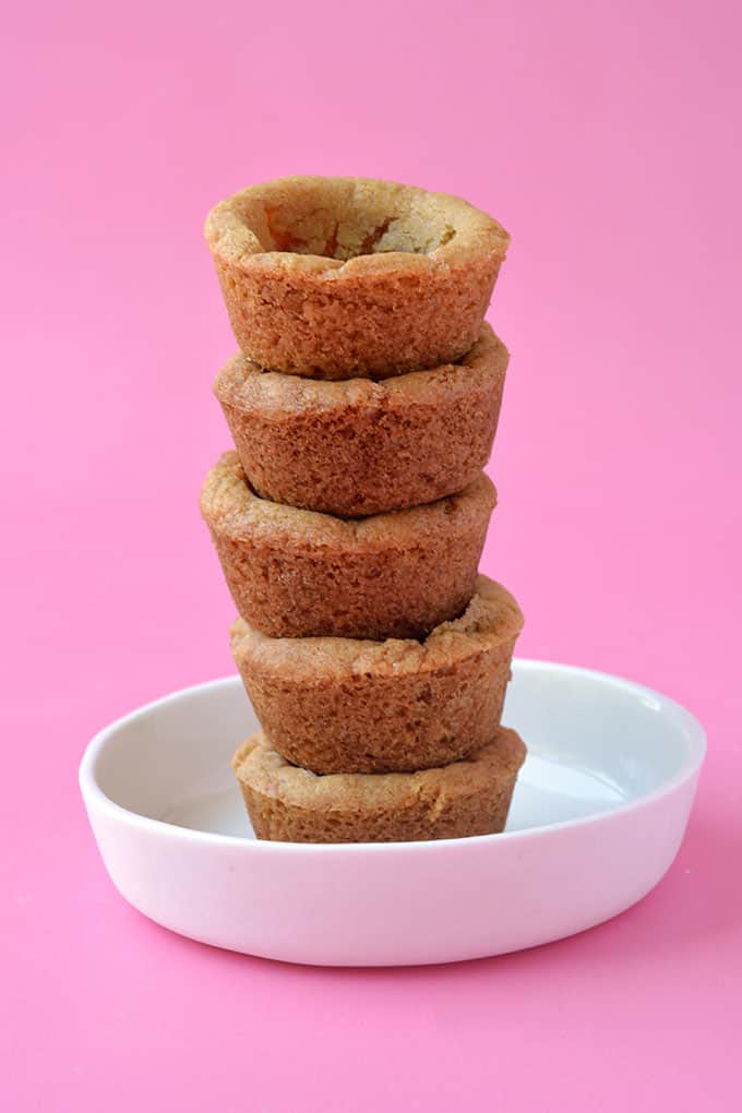 A stack of homemade cookie cups