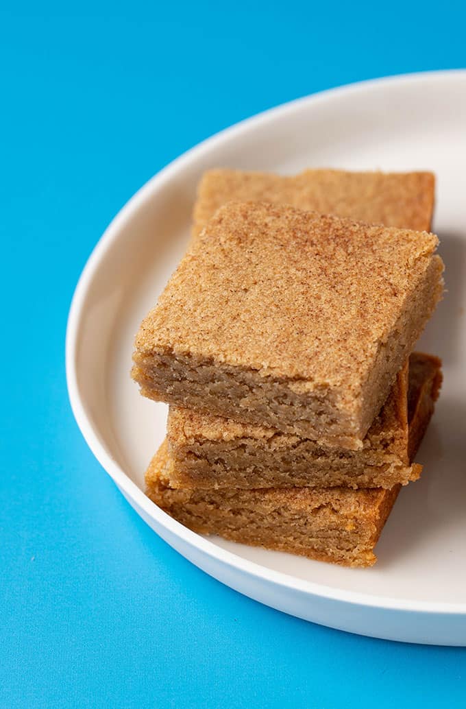 Top view of a stack of Chai Spiced Blondies