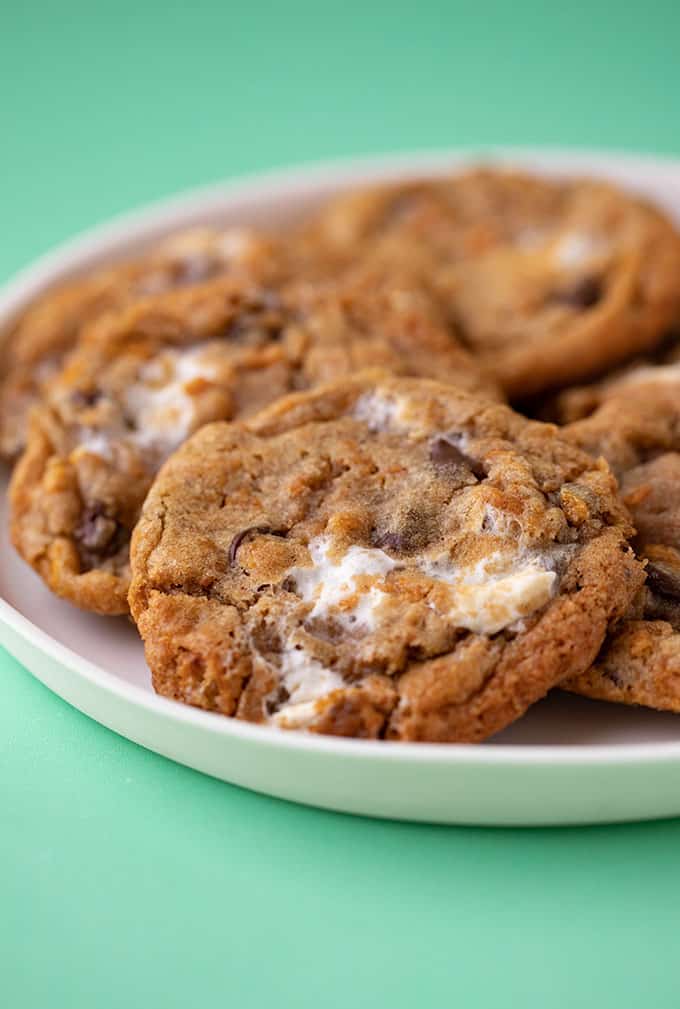 A close up view of a plate of Cornflake Cookies