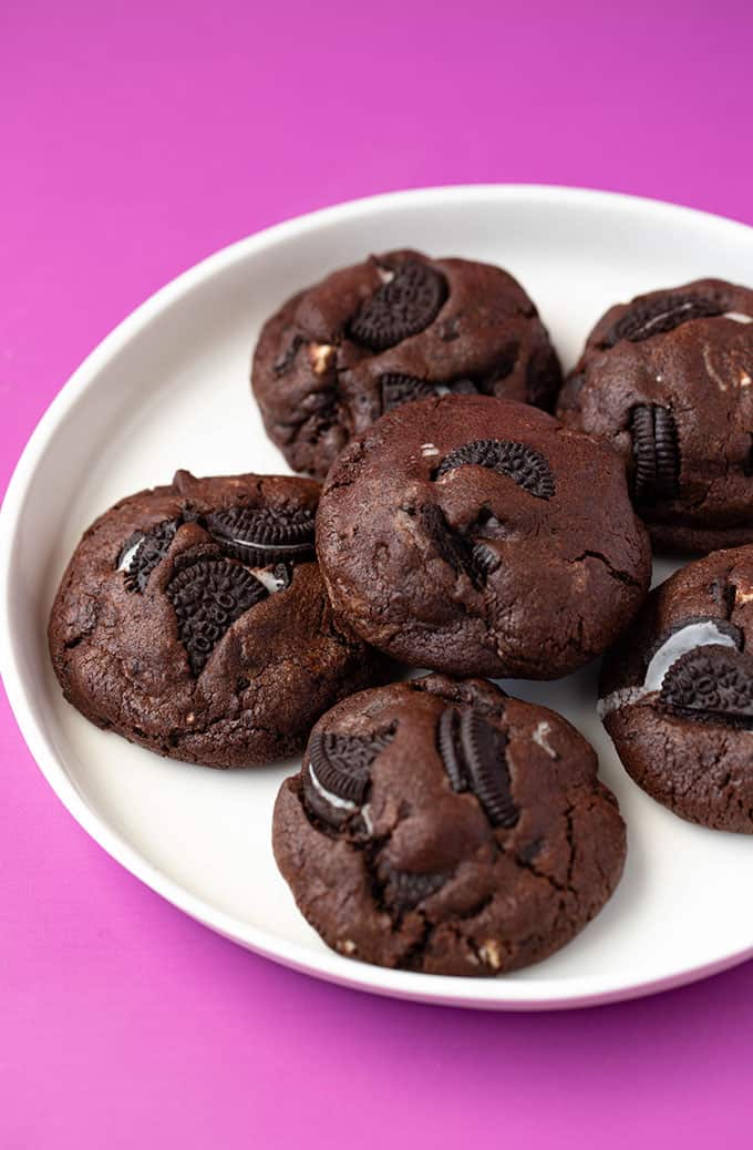 A plate of homemade Chocolate Oreo Cookies