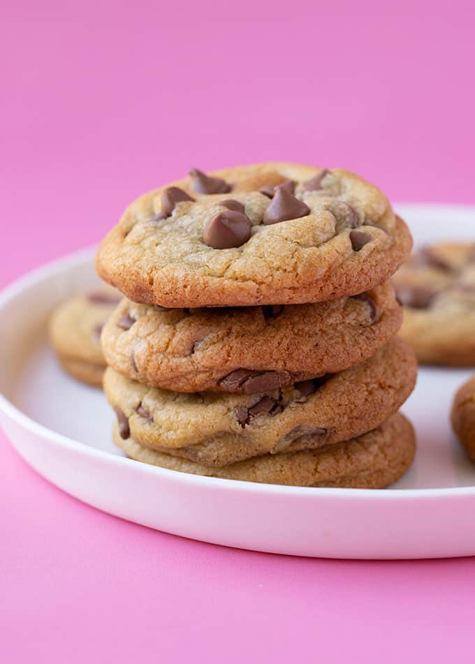 A stack of homemade Chocolate Chip Cookies
