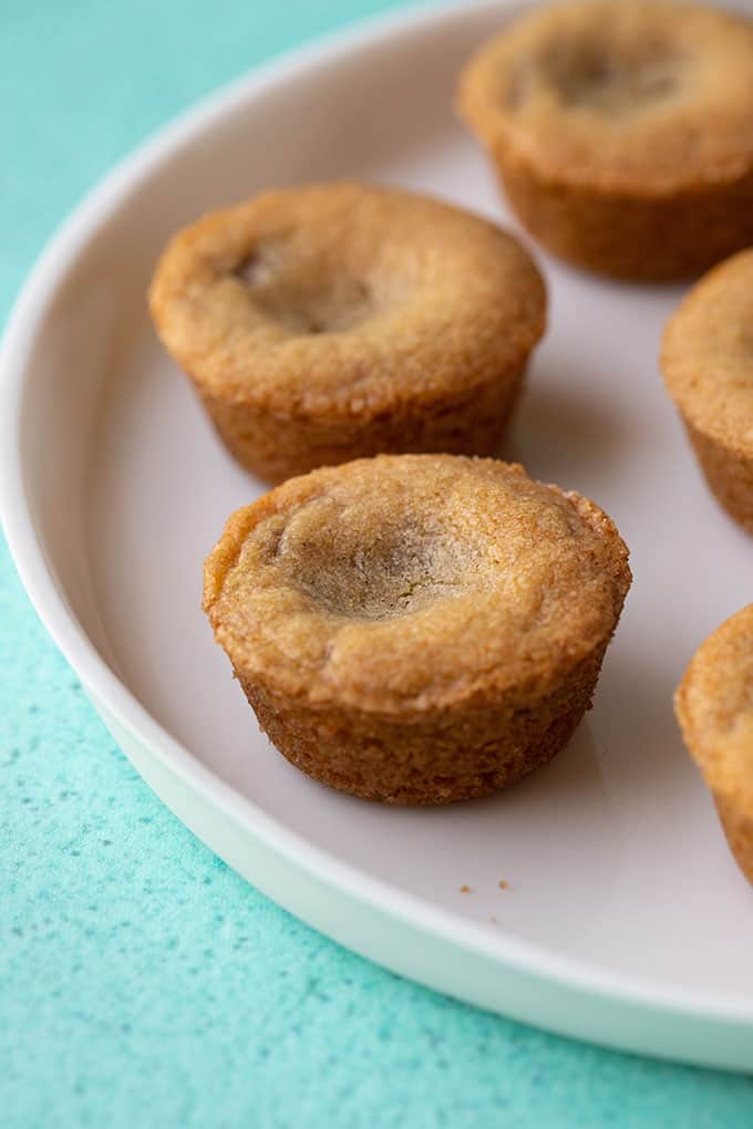 A plate of homemade cookie cups