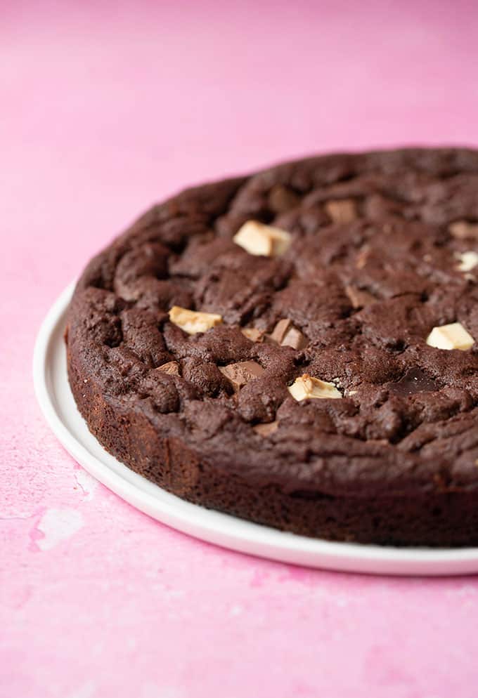 A giant homemade Triple Chocolate Cookie Cake