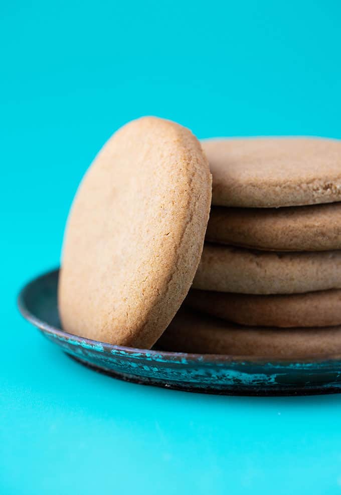 Homemade Honey Cookies on a blue background