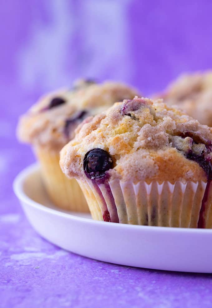 A homemade Blueberry Crumble Muffin
