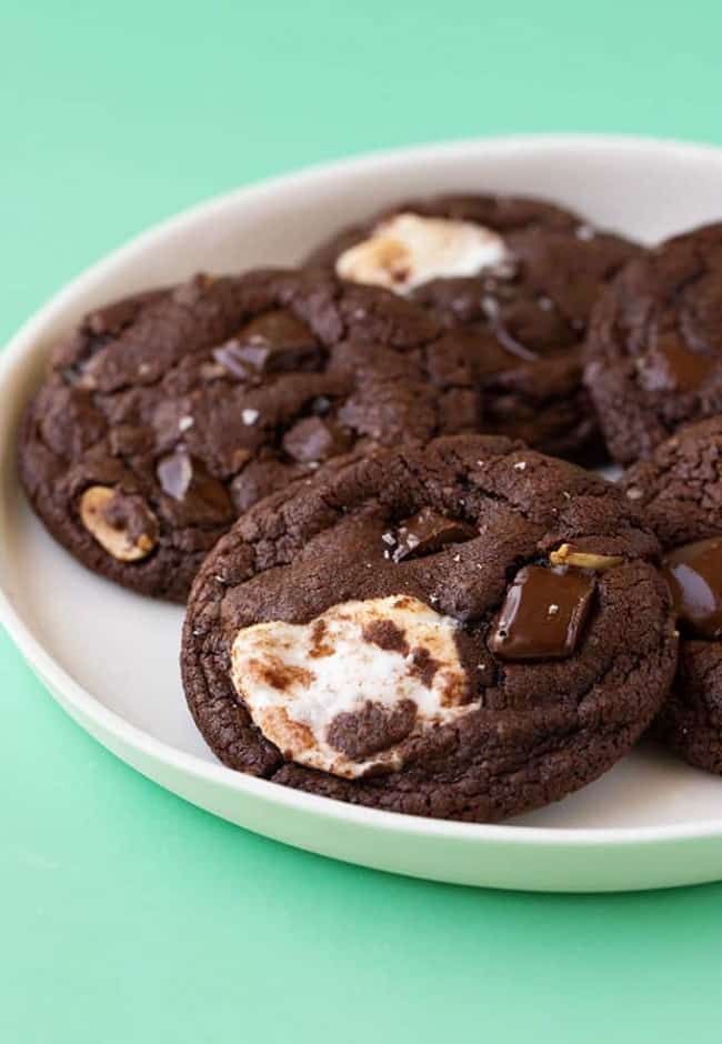 AMAZING Dark Chocolate Marshmallow Cookies Sweetest Menu