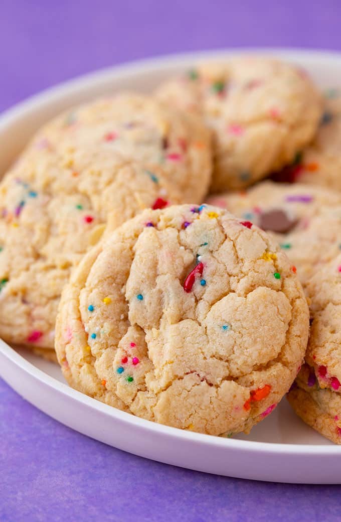 A plate of homemade Cake Mix Cookies