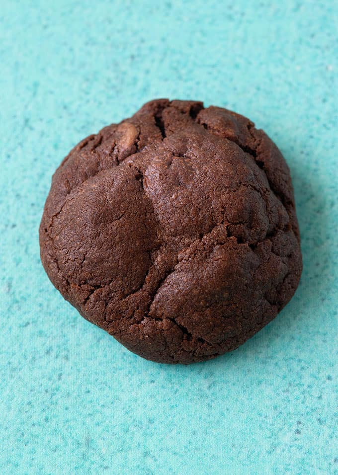 Close up of a Chocolate Cake Mix Cookie