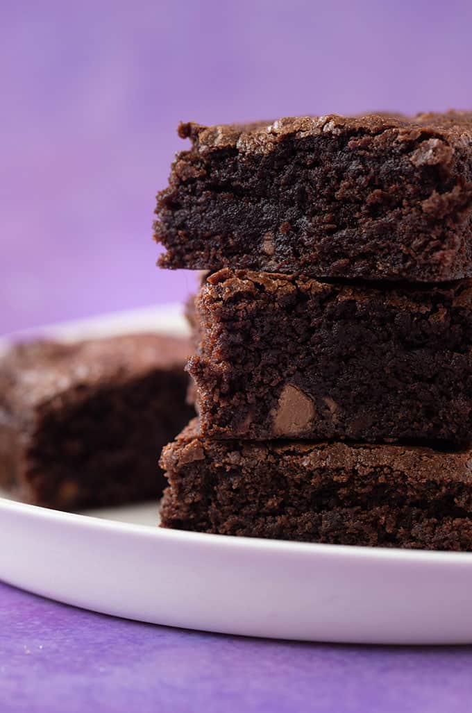 A stack of Coconut Oil Brownies