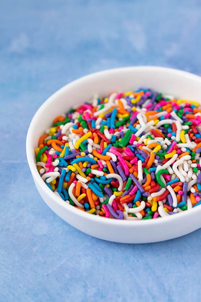 A small plate of rainbow jimmies