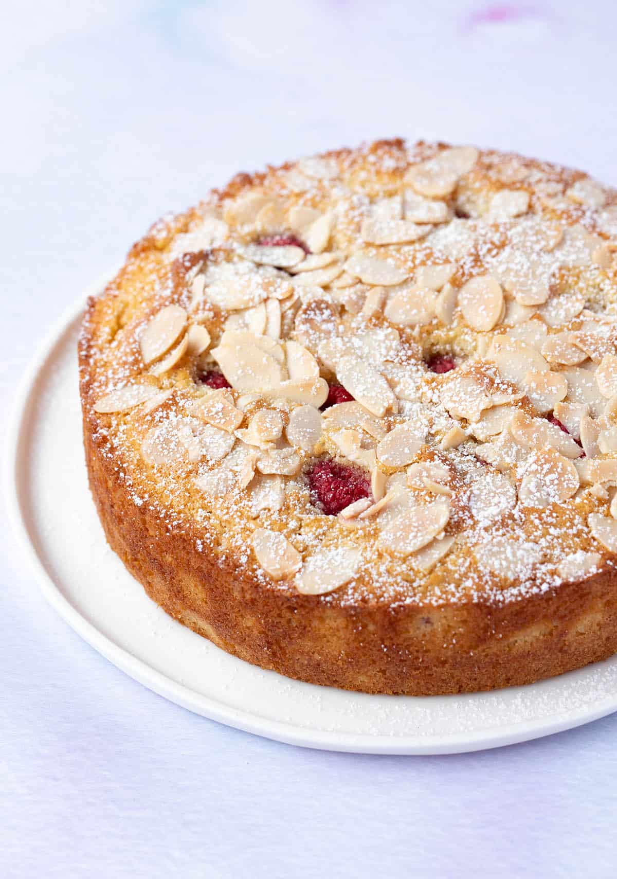A beautiful Raspberry Almond Cake fresh out of the oven. 