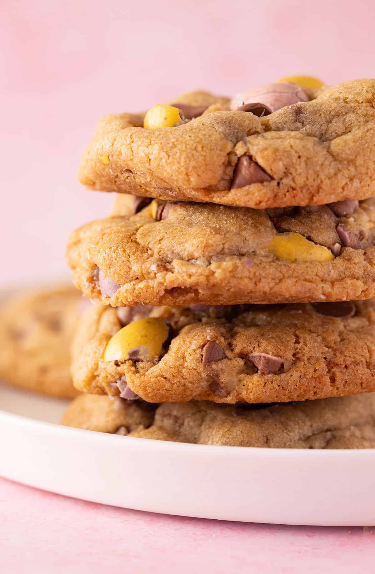 Close up of the buttery edges of homemade Easter Egg Cookies. 