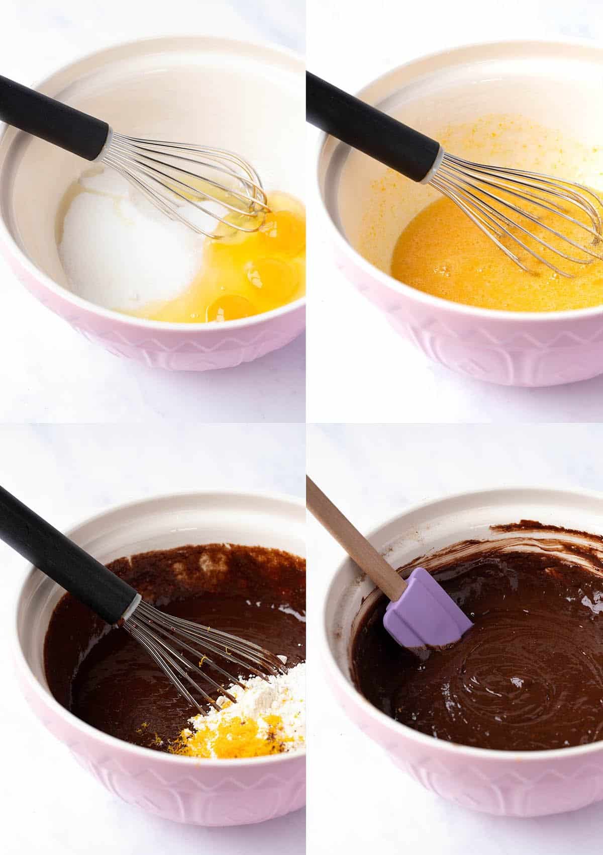 Step by step photos showing how to make Chocolate Orange Brownies from scratch.
