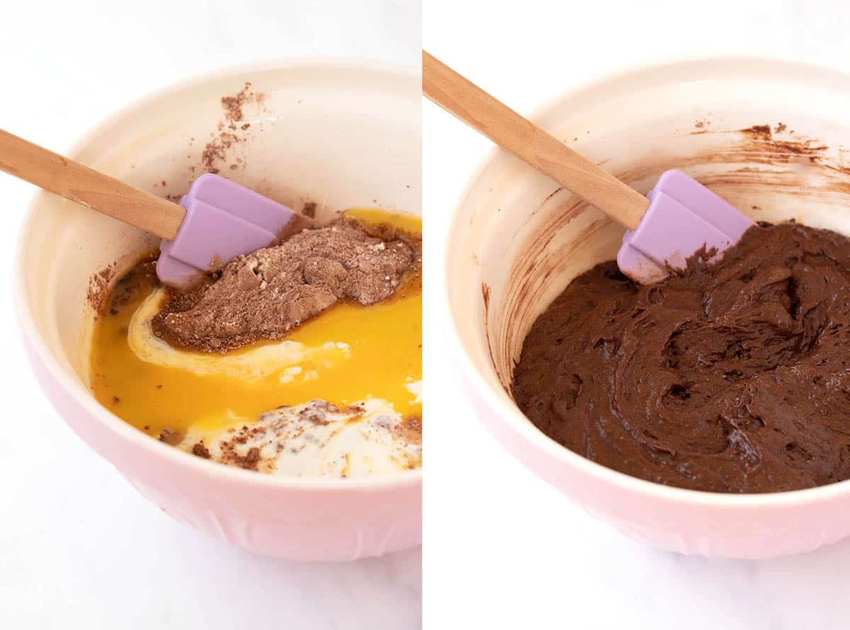 Step by step photos showing how to make Nutella Cupcakes from scratch.
