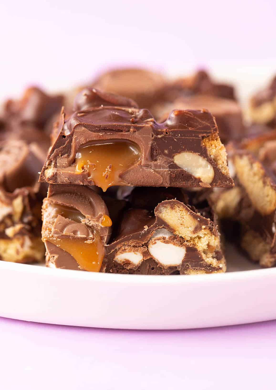 Roundtree Rolo Easy Rolo Rocky Road (No Bake) - Sweetest Menu