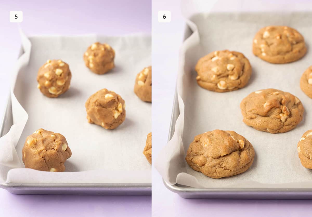 Gingerbread cookie dough on a baking tray ready to go in the oven. 