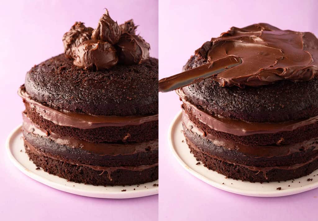 Easy Chocolate Ganache Frosting (TWO ingredients) - Sweetest Menu