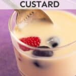 A pot of smooth homemade custard.