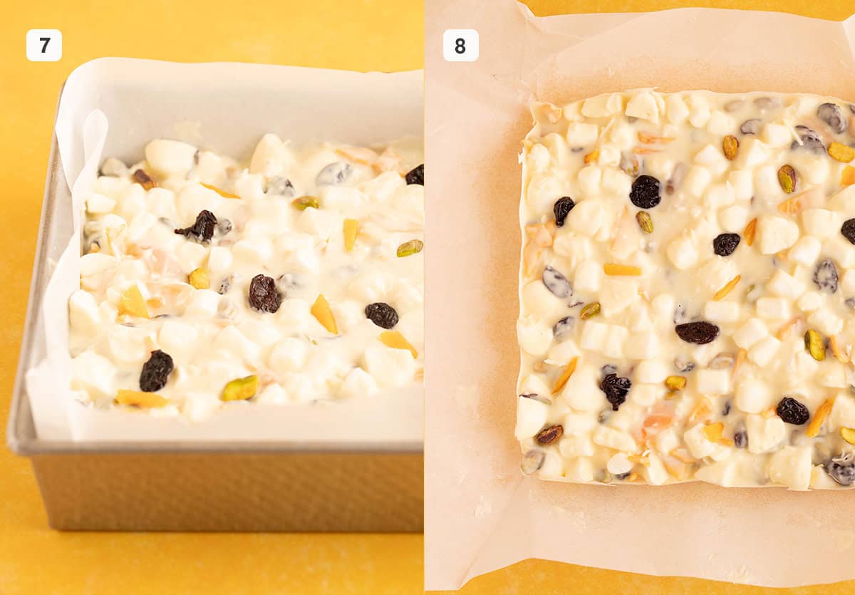 A slab of homemade Pavlova Rocky Road. 