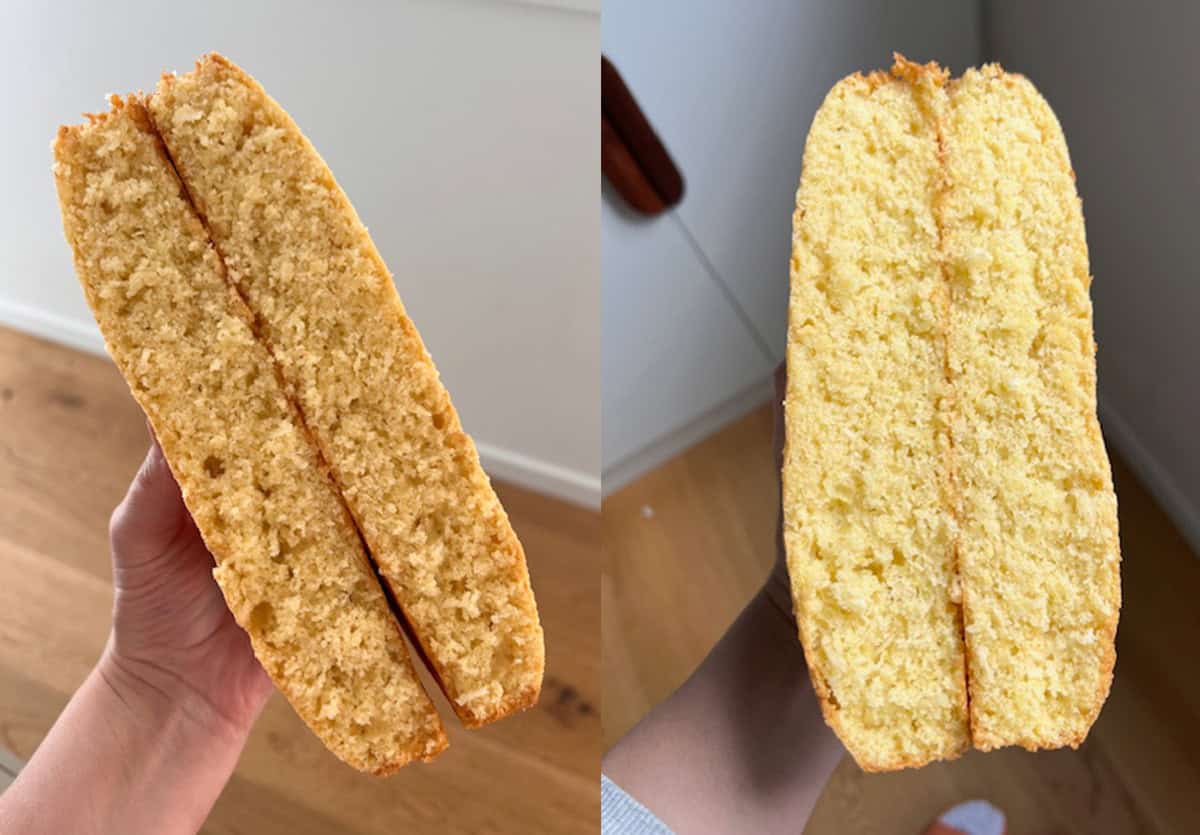 Recipe testing different types of Lemon Coconut Cakes to get the right texture. 